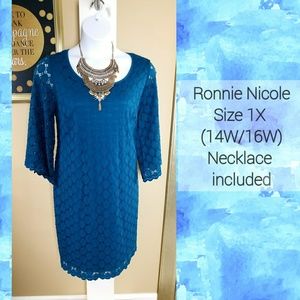 Ronni Nicole  Dress W/ Nevklace NWT 1X 14W 16W